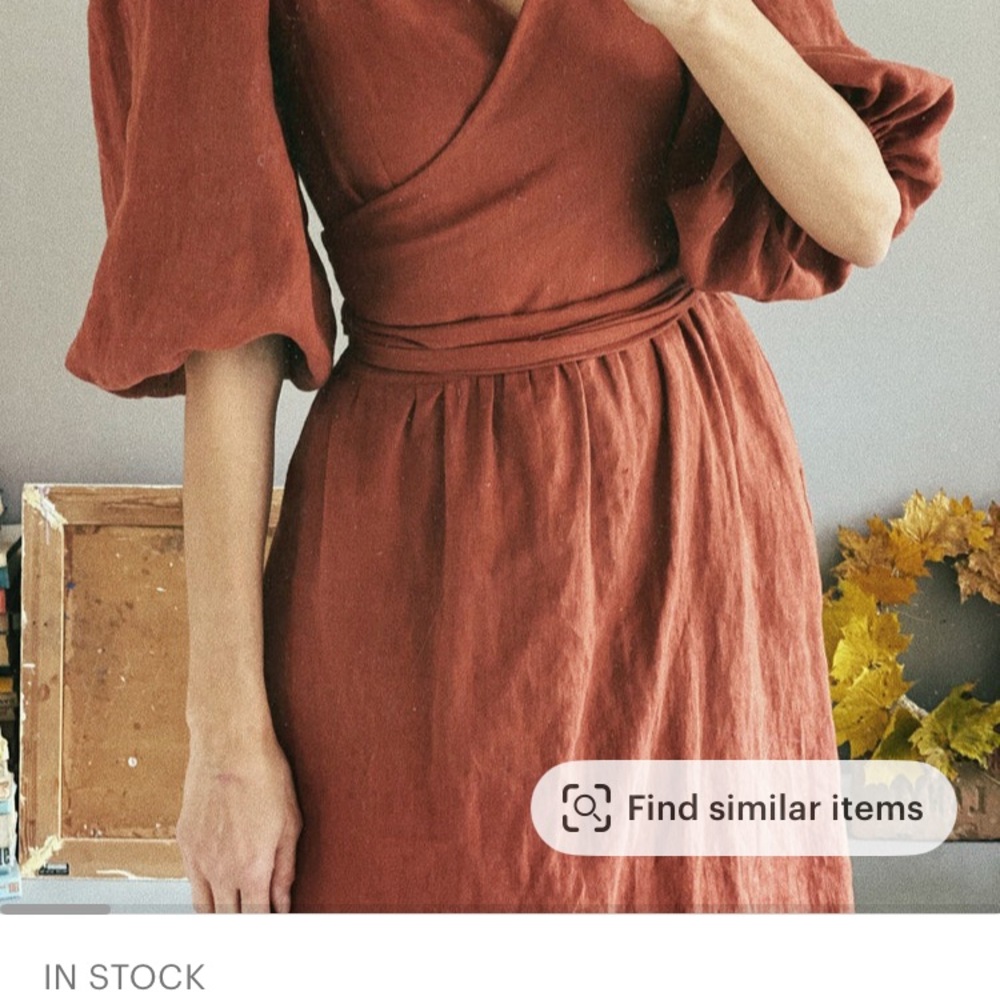 Elegant Rust Wrap Dress